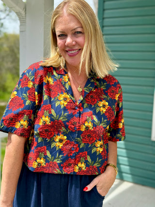 Poplin & Co Wild Peonies Shirt