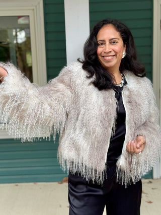 Freed The Anna Coat in Cream Ostrich