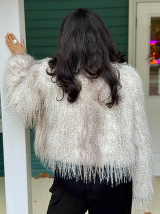 Freed The Anna Coat in Cream Ostrich