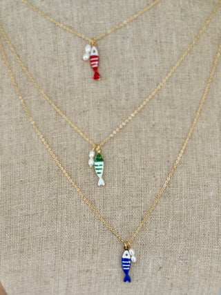 Agaveh Girl Mini Sardine Pendant Necklace (3 colours)