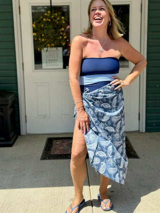 Hilary MacMillan for TD Blue Wave Strapless Swimsuit