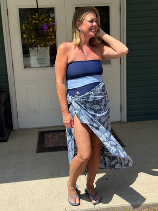 Hilary MacMillan for TD Blue Wave Strapless Swimsuit