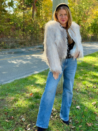 Freed The Anna Coat in Cream Ostrich