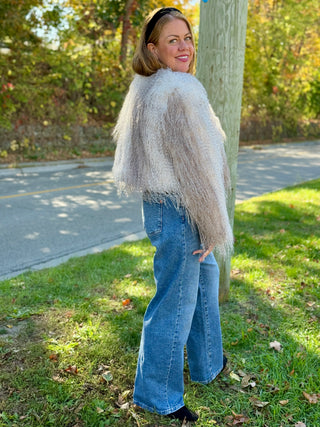 Freed The Anna Coat in Cream Ostrich