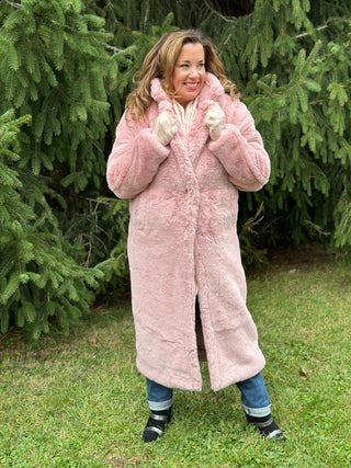 Dusty Pink Teddy Coat