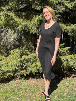 Pistache Bias Cut Linen Dress