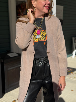 Pistache Light Walnut Duster Cardi