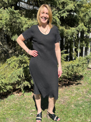 Pistache Bias Cut Linen Dress