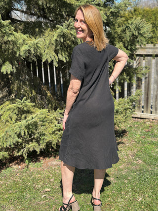 Pistache Bias Cut Linen Dress