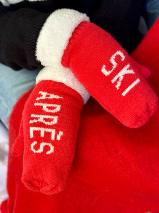 Lyla + Luxe Apres Ski Red Toque & Mitten Set