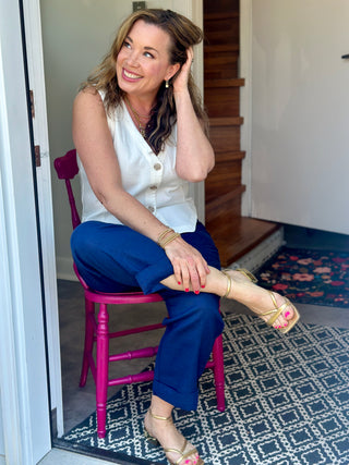 Melissa Nepton James Cargo Trouser in Navy