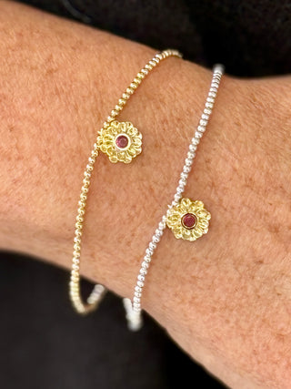 Saskia DeVries Holiday Gold Vintage Flower Bracelet