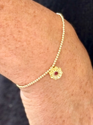 Saskia DeVries Holiday Gold Vintage Flower Bracelet