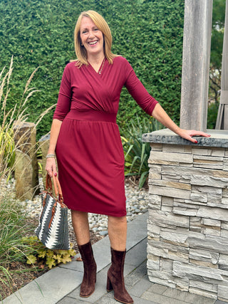 Tangente Camille Dress in Bordeaux