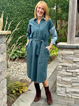 Eve Gravel Veleta Shirt Dress