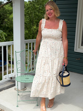 Melissa Nepton Kalia Smocked Poppy Print Dress