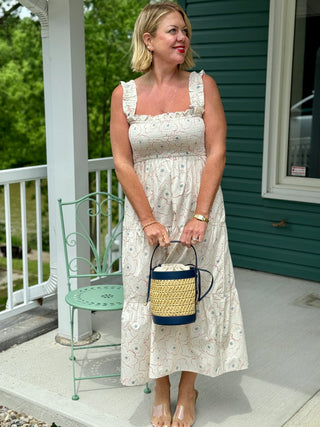 Melissa Nepton Kalia Smocked Poppy Print Dress