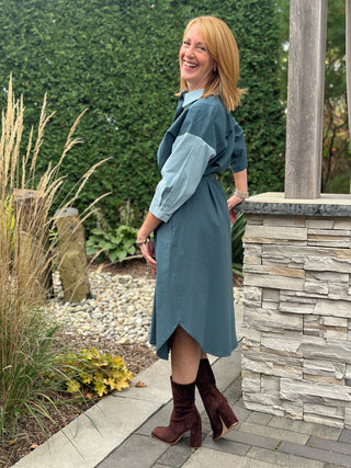 Eve Gravel Veleta Shirt Dress