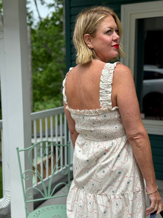 Melissa Nepton Kalia Smocked Poppy Print Dress