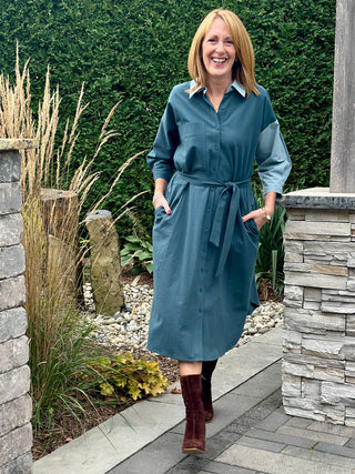 Eve Gravel Veleta Shirt Dress