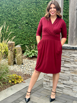 Tangente Camille Dress in Bordeaux