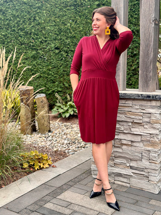 Tangente Camille Dress in Bordeaux