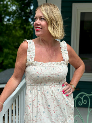 Melissa Nepton Kalia Smocked Poppy Print Dress