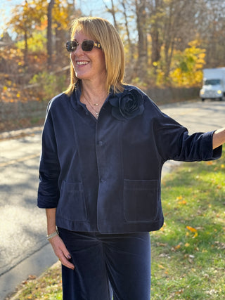 Naïf Faurelle Navy Velvet Jacket