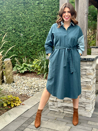 Eve Gravel Veleta Shirt Dress