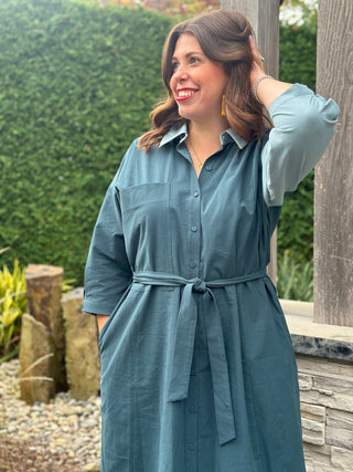 Eve Gravel Veleta Shirt Dress