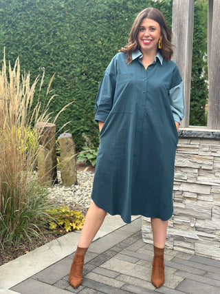 Eve Gravel Veleta Shirt Dress