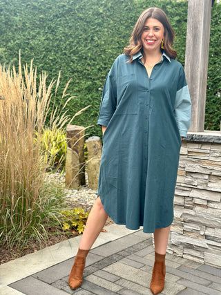 Eve Gravel Veleta Shirt Dress