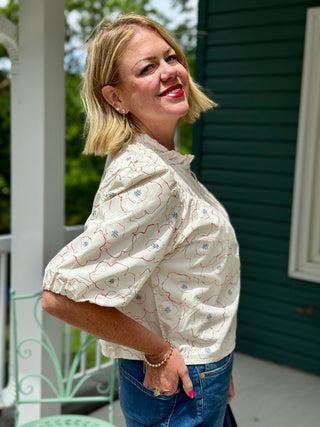 Melissa Nepton Maggie Poppy Print Top