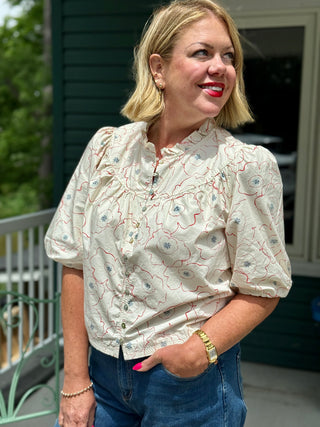 Melissa Nepton Maggie Poppy Print Top