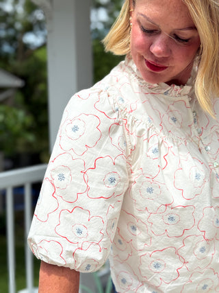 Melissa Nepton Maggie Poppy Print Top