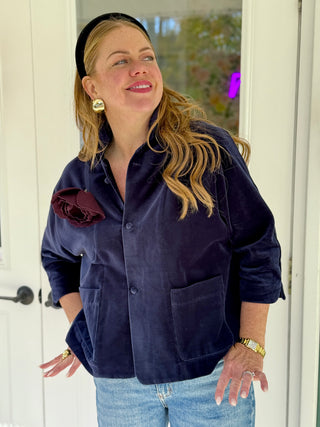 Naïf Faurelle Navy Velvet Jacket