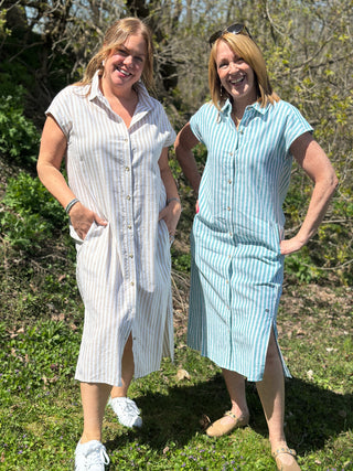 FIG Kelly Shirt Dress in White Pepper