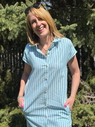FIG Kelly Shirt Dress in Baltic