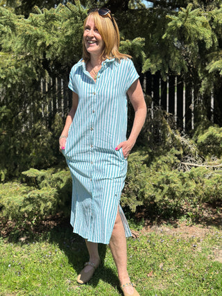 FIG Kelly Shirt Dress in Baltic