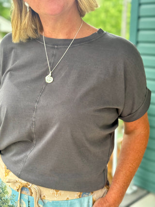 Duer Pima Cotton Washed Grey Dolman Tee