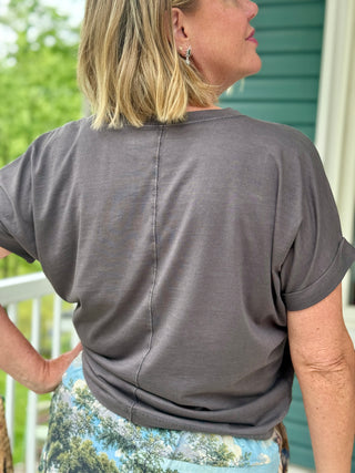 Duer Pima Cotton Washed Grey Dolman Tee