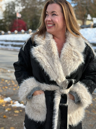 Astrid Faux Fur Trench Coat