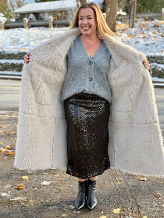 Astrid Faux Fur Trench Coat