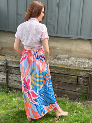 Pistache Short Sleeve Linen Blouse