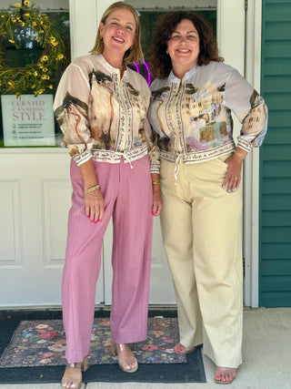 Take me to Italy Cream Scenic Bomber