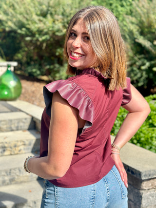 Melissa Nepton Reese Burgundy Blouse