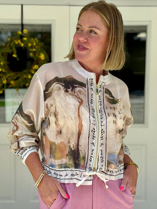 Take me to Italy Cream Scenic Bomber