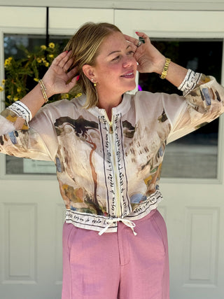 Take me to Italy Cream Scenic Bomber