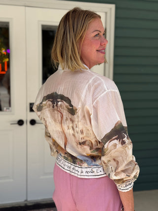 Take me to Italy Cream Scenic Bomber