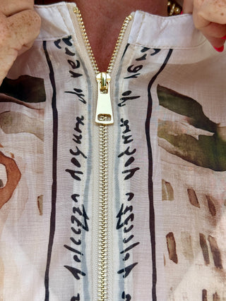 Take me to Italy Cream Scenic Bomber